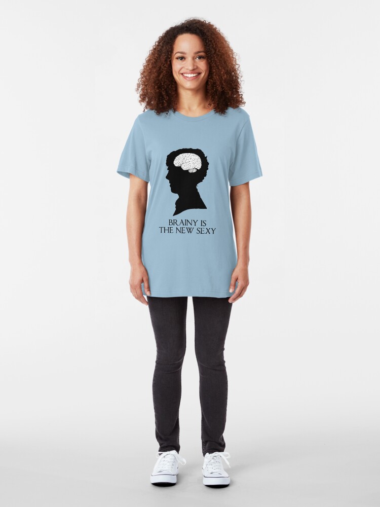 Alternate view of Brainy Is The New Sexy Slim Fit T-Shirt