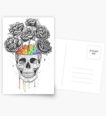 Skull with rainbow brains Postcards