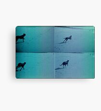 running dog sandy beach Canvas Print