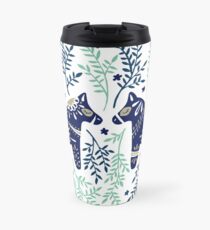 Swedish Dala Horse – Navy & Mint Palette Travel Mug