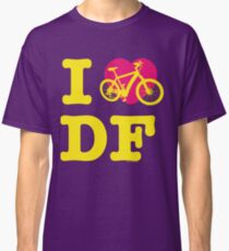 I Love Cycling DF Yellow Pink / Yo Amo andar en Bicicleta en el DF / Chilango Pride / Orgullo Chilango Classic T-Shirt