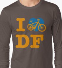 I Love Cycling DF Orange Blue / Yo Amo andar en Bicicleta en el DF / Chilango Pride / Orgullo Chilango Long Sleeve T-Shirt