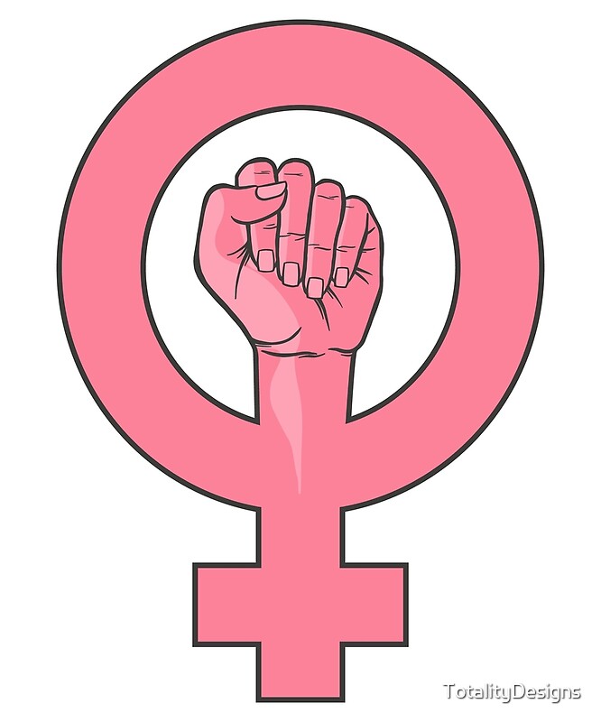 Pink Feminist Women Female Gender Sign Fist By Totalitydesigns