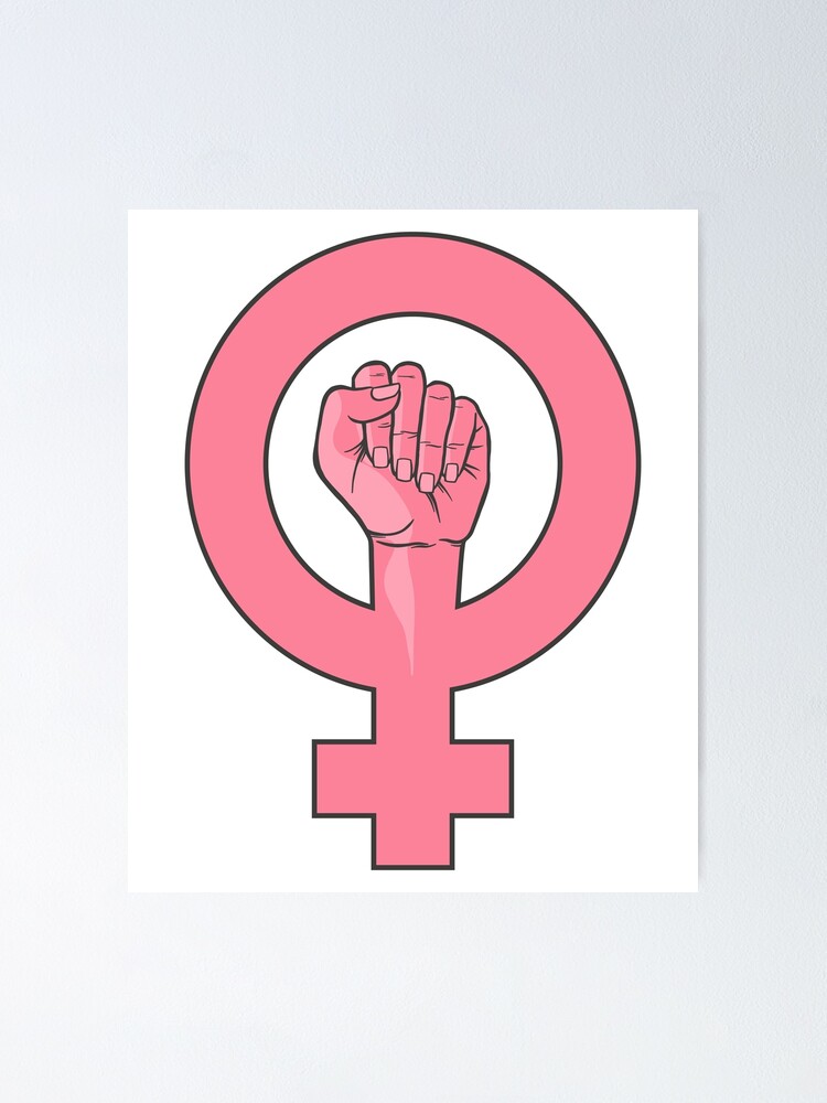 Pink Feminist Women Female Gender Sign Fist Poster By Totalitydesigns Redbubble