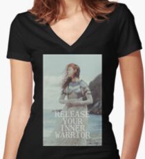 Release Your Inner Warrior Women's Fitted V-Neck T-Shirt