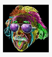 Albert Einstein Neon Rave Design Photographic Print
