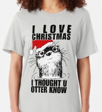 Christmas Otter Slim Fit T-Shirt