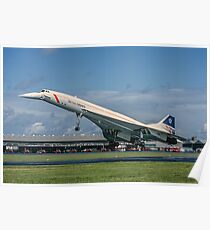 Concorde 102 G-BOAB landing at Farnborough Poster