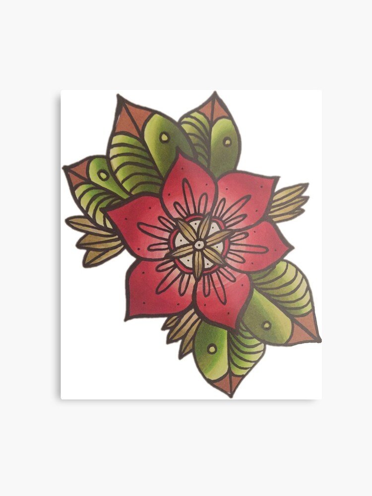 American Traditional Flower Tattoos - Best Tattoo Ideas