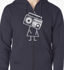 RADIO-FACE (White) Zipped Hoodie