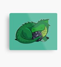 D20 Green Dragon Metal Print