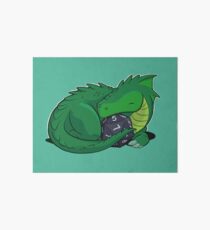 D20 Green Dragon Art Board Print