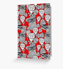 White roses and owls Greeting Card