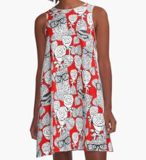 White roses and owls A-Line Dress