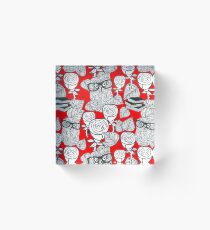 White roses and owls Acrylic Block