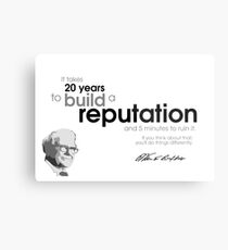 20 years reputation - warren buffett Metal Print