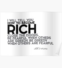 how to become rich - warren buffett Poster