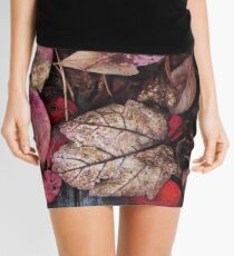 Collage Of Autumn Red Mini Skirt