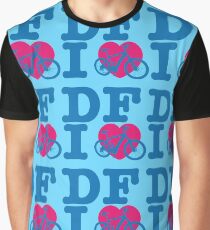 I Love Cycling DF Blue Pink / Yo Amo andar en Bicicleta en el DF / Chilango Pride / Orgullo Chilango Graphic T-Shirt