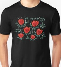 Beautiful Red Abstract Tulip Pattern Unisex T-Shirt