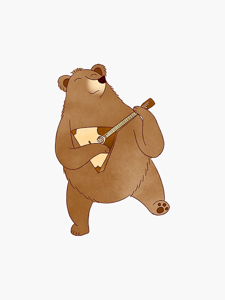 Игра медведь все стикеры. Медведь с балалайкой. Медведь балу. Медвежонок с балалайкой. Мишка с балалайкой.