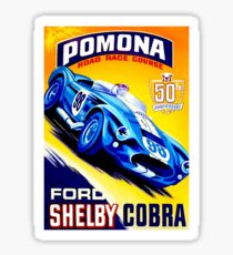 Pegatina SHELBY COBRA: Publicidad de coches de carreras de época