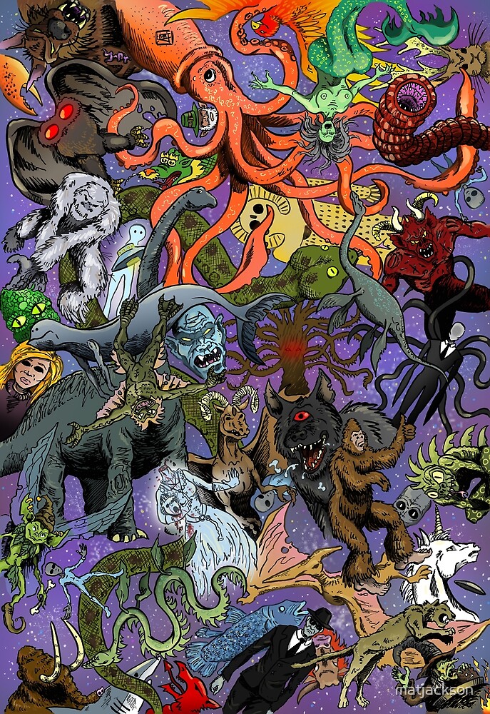 Cryptid Creatures And Mysterious Monsters By Mathew Jackson Redbubble