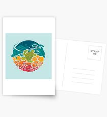 Aquatic Rainbow (light blue) Postcards