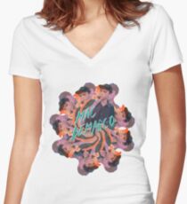 Demarco Flower Women's Fitted V-Neck T-Shirt