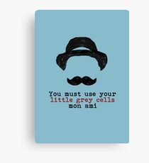Agatha Christie: Hercule Poirot - Little Grey Cells (Light Blue) Canvas Print