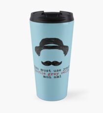 Agatha Christie: Hercule Poirot - kleine graue Zellen (hellblau) Thermosbecher