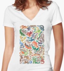 Mini dragon compendium Women's Fitted V-Neck T-Shirt