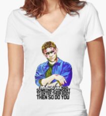 If Lucifer Needs Consent.. Women's Fitted V-Neck T-Shirt