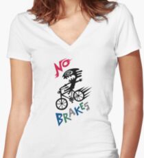 No Brakes Women's Fitted V-Neck T-Shirt