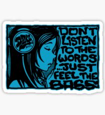 Headphone Girl Blue Sticker