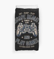 Escape Reality Play Games Retro Vintage Distressed Design Duvet Cover