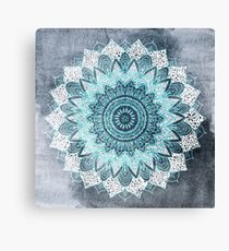 BOHOCHIC MANDALA IN BLAU Leinwanddruck