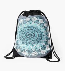 BOHOCHIC MANDALA IN BLUE Drawstring Bag