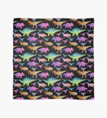 Dinosaur rainbow on black Scarf