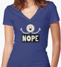 Nope Women's Fitted V-Neck T-Shirt