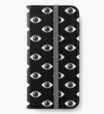 Eyes Wide Open - on Black iPhone Wallet/Case/Skin