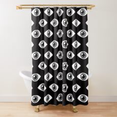 Eyes Wide Open - on Black Shower Curtain