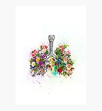 Flowers Ribs Skeleton Watercolor Photographic Print