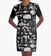 Paleontology Illustration Graphic T-Shirt Dress