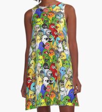 Zu viele Vögel! Vogelkader 1 A-Linien Kleid