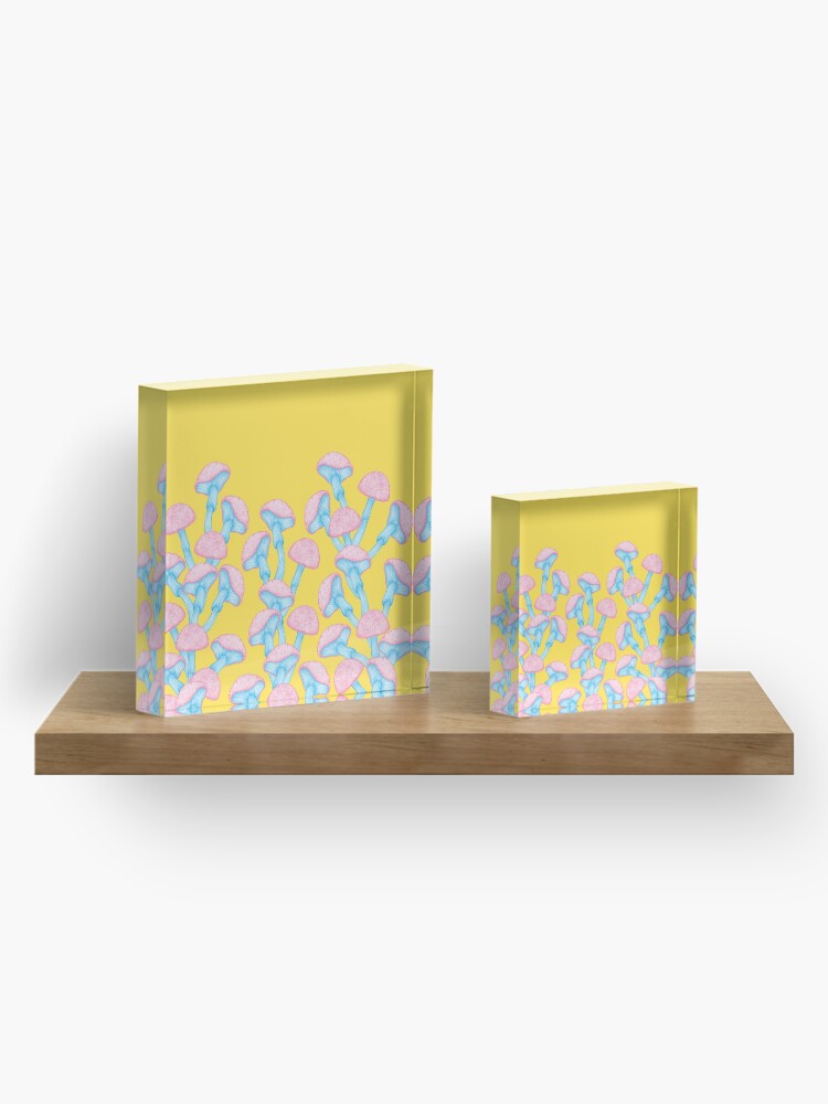 Alternate view of The Garden of Wonderland Mushroom Acrylic Block