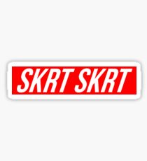 SKRT SKRT - White text on Red Sticker