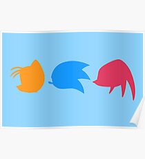Sonic, Knuckles and Tails (blue) Poster