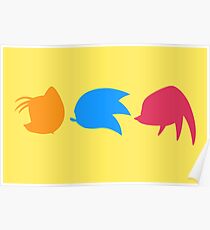 Sonic, Knuckles and Tails (yellow) Poster