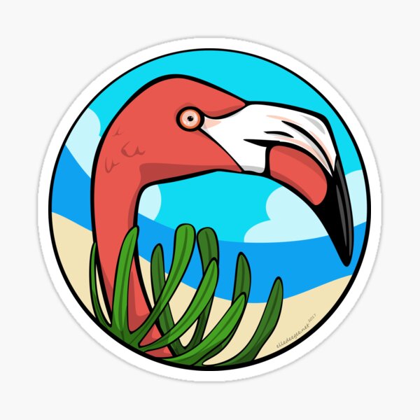 Turquoise Flamingo Sticker